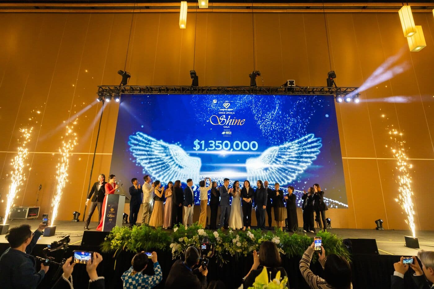The $1,350,000 total revealed on stage at the 2026 gala
